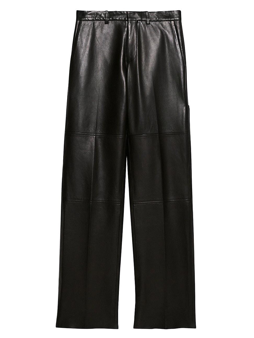 Mens Leather Relaxed-Fit Carpenter Pants Product Image