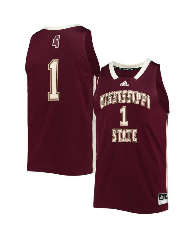 Mens adidas #1 Maroon Mississippi State Bulldogs Reverse Retro Jersey Product Image