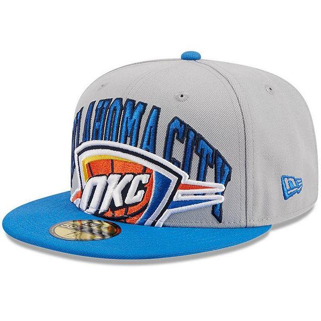 Mens New Era Gray/Blue Oklahoma City Thunder Tip-Off Two-Tone 59FIFTY Fitted Hat Product Image