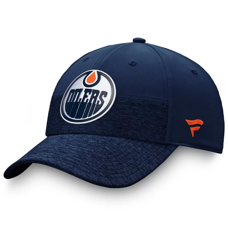 Mens Fanatics Branded Navy Edmonton Oilers Authentic Pro Locker Room 2-Tone Flex Hat Oil Blue Product Image