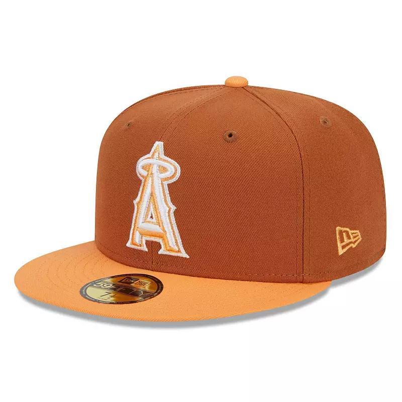 Mens New Era /Orange Los Angeles Angels Spring Color Basic Two-Tone 59FIFTY Fitted Hat Product Image