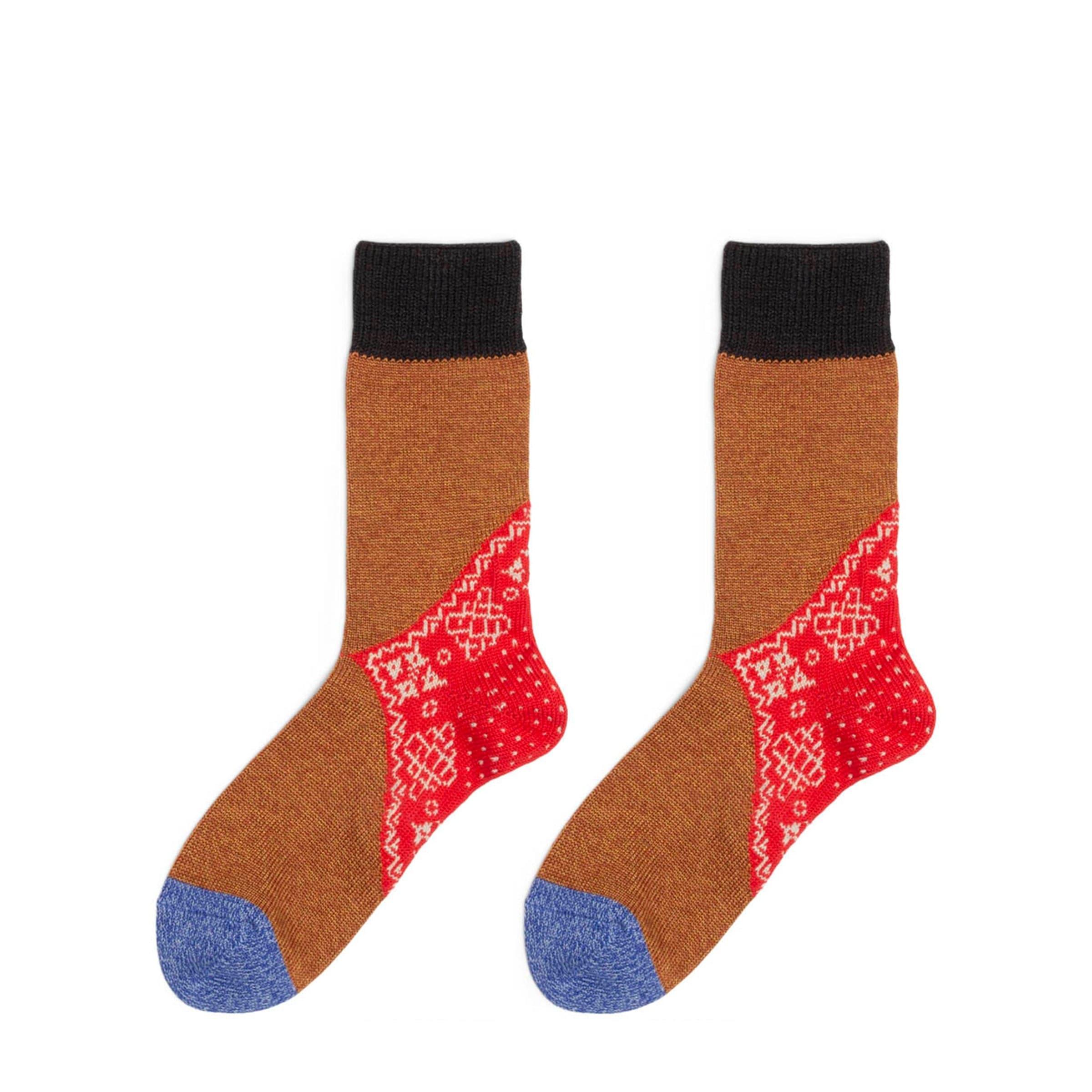 96 YARNS WOOL HEEL BANDANA SOCKS Male Product Image