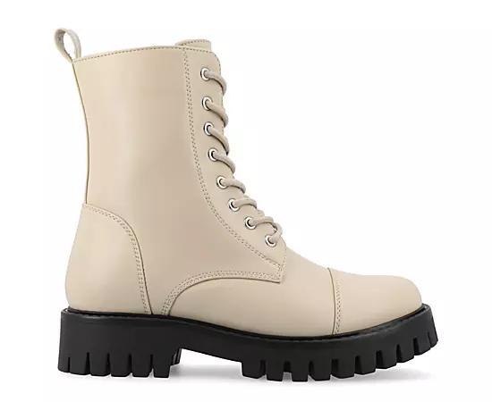 Journee Collection Womens Aaley Medium and Wide Width Lug Combat Bootie - Patent Product Image