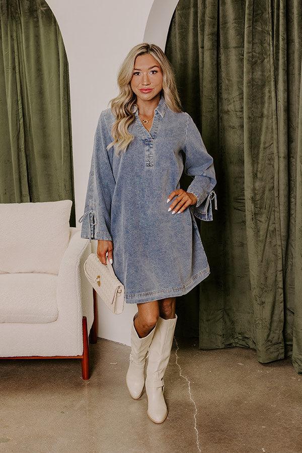 Casual Cue Denim Mini Dress Product Image