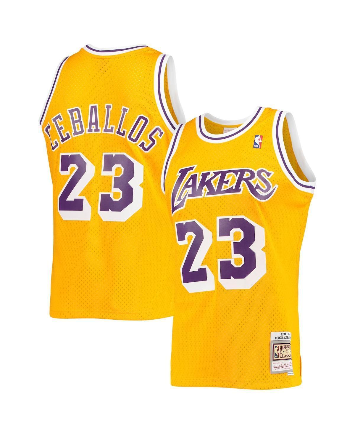 Mens Mitchell & Ness Cedric Ceballos Los Angeles Lakers 1994-95 Hardwood Classics Swingman Jersey Product Image