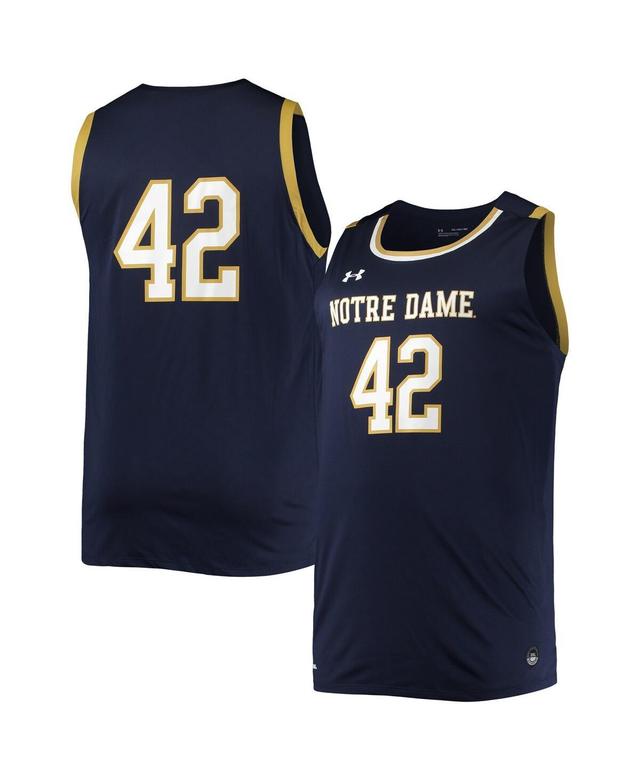 Mens Under Armour #42 Notre Dame Fighting Irish Replica Basketball Jersey Blue Product Image