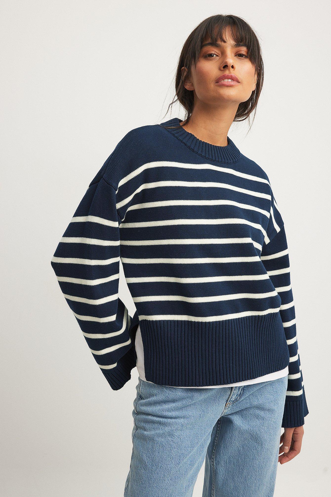 Striped Oversized Knitted Sweater Product Image