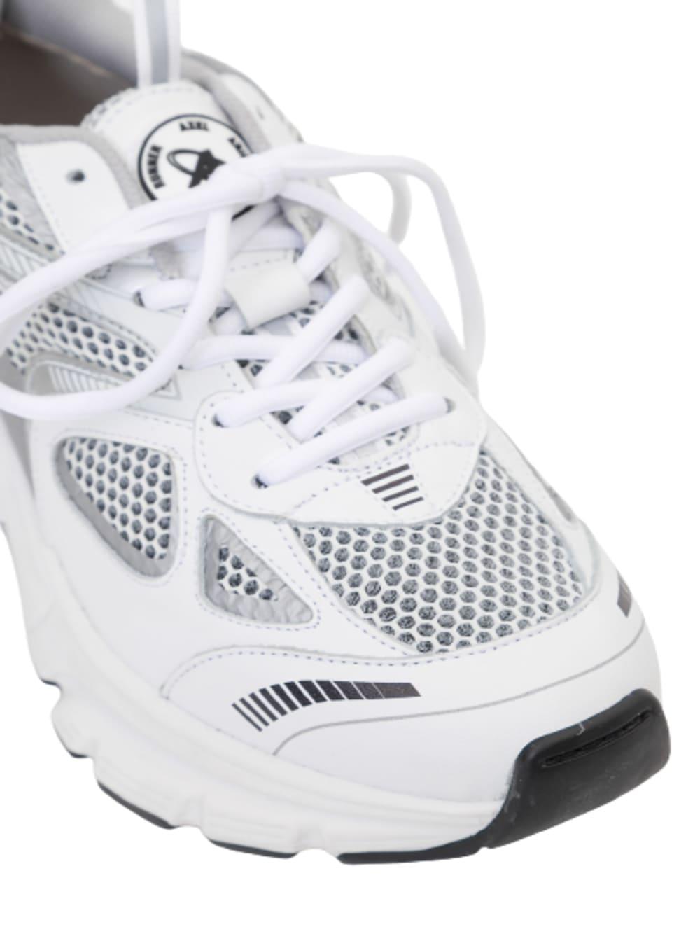 AXEL ARIGATO Marathon Runner Silver And White Sneakers Wth Logo In Leather Blend Man Product Image