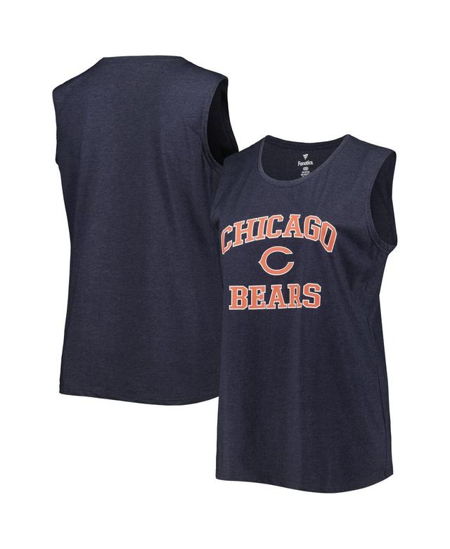 Womens Fanatics Branded Heather Chicago Bears Plus Size Tank Top Blue Product Image