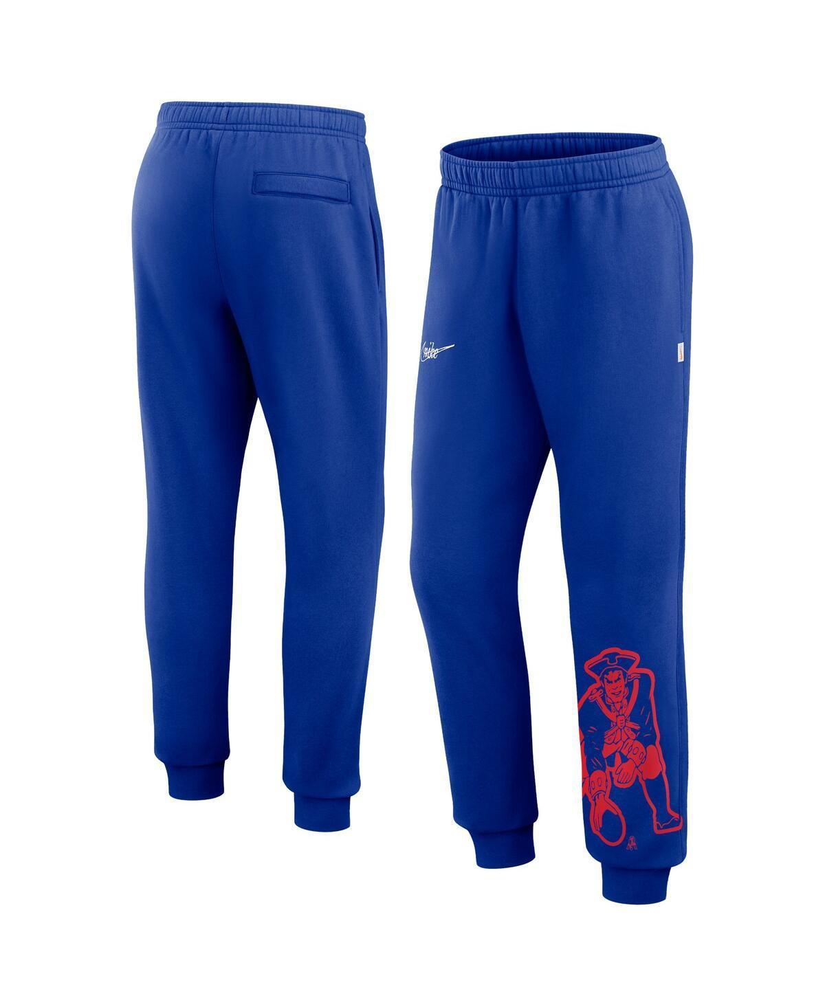 Mens Nike Royal Distressed New England Patriots Logo Crop Joggers Product Image