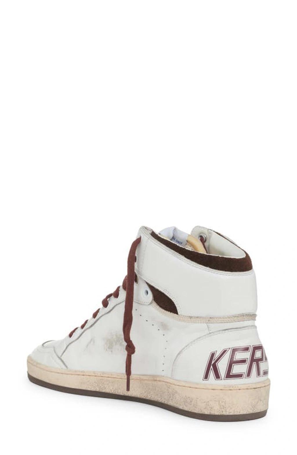 GOLDEN GOOSE Sky Star Sneakers Nappa Upper And Spur Nylon Tongue Suede Star In White Beige Chocolate Brown Product Image