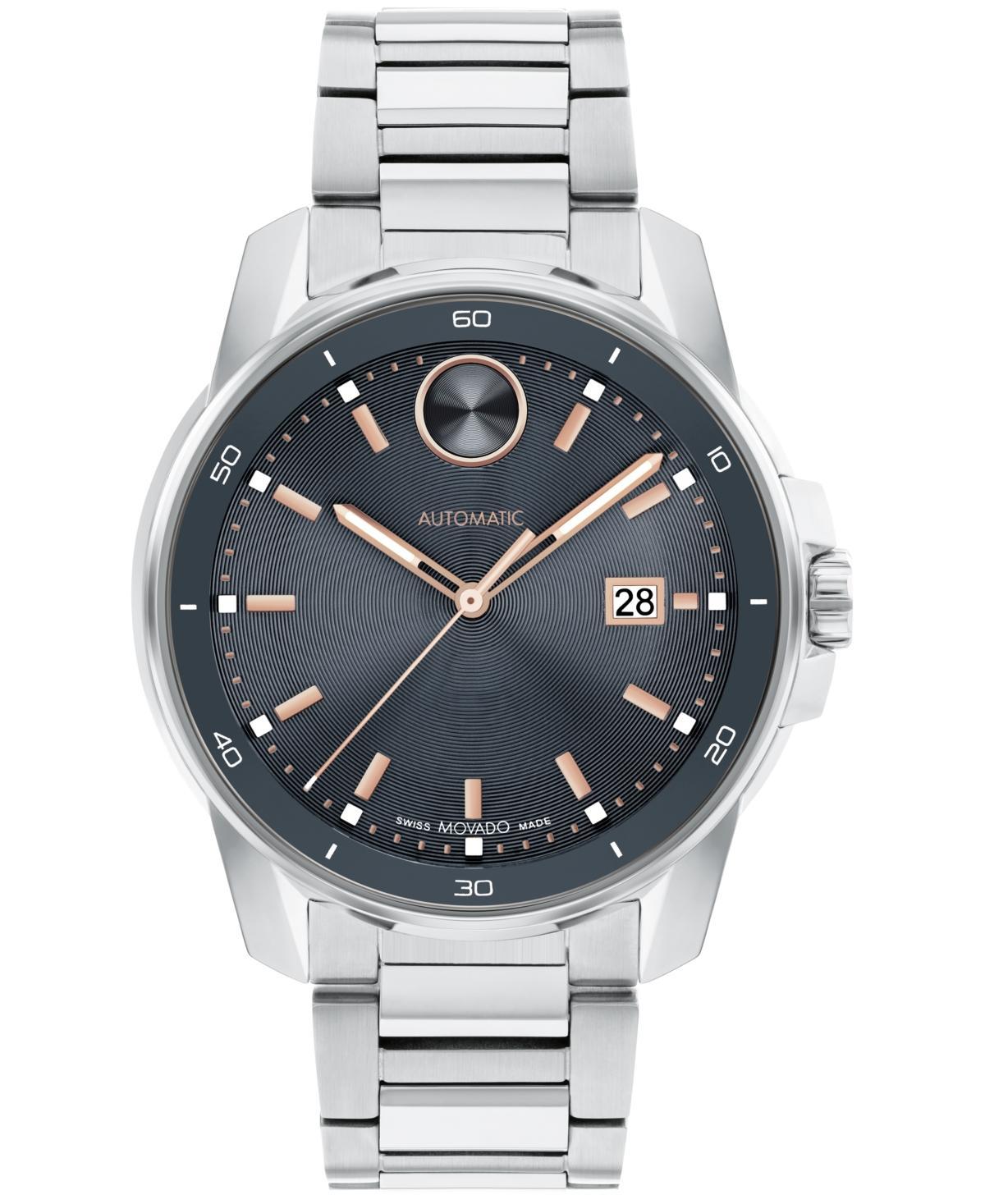 Men's Movado Bold Verso Gold-Tone IP Automatic Watch with Grey Dial (Model: 3601053) Product Image