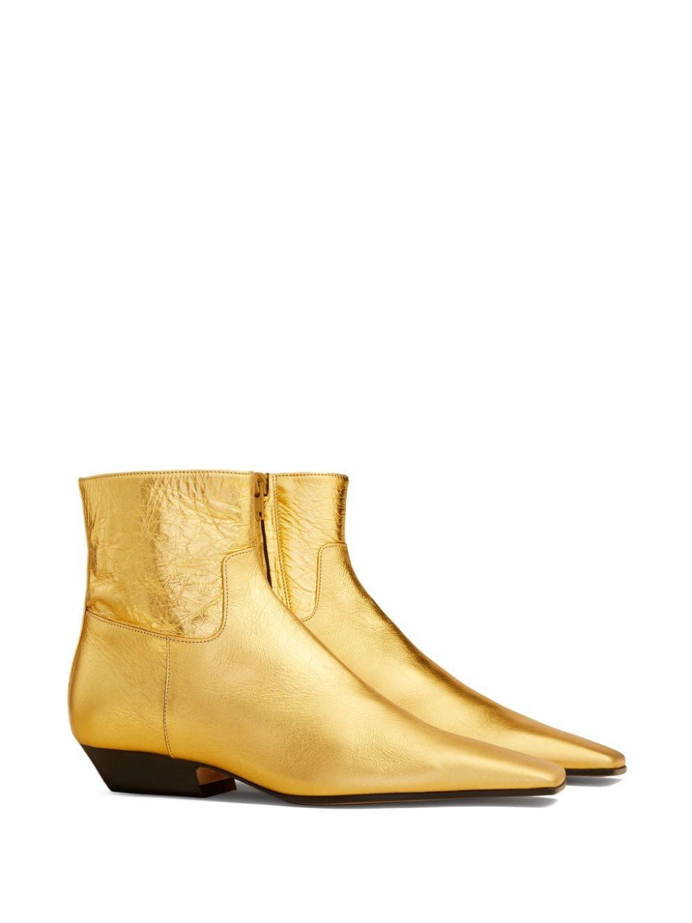 Marfa Leather Ankle Boots In Gold Product Image