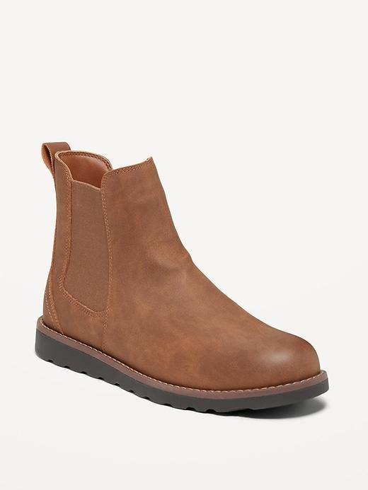 Faux-Leather Chelsea Boots Product Image