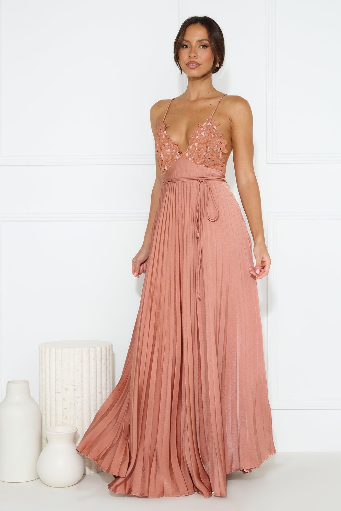 Want And Need Maxi Dress Brown Product Image