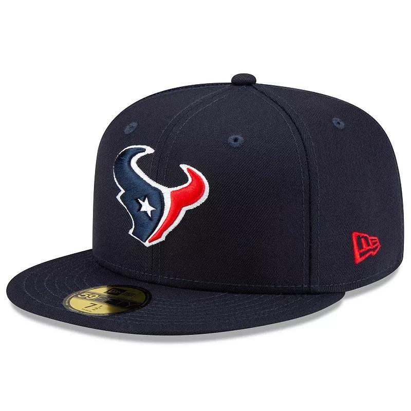 Mens New Era Houston Texans Basic 59FIFTY Fitted Hat Blue Product Image