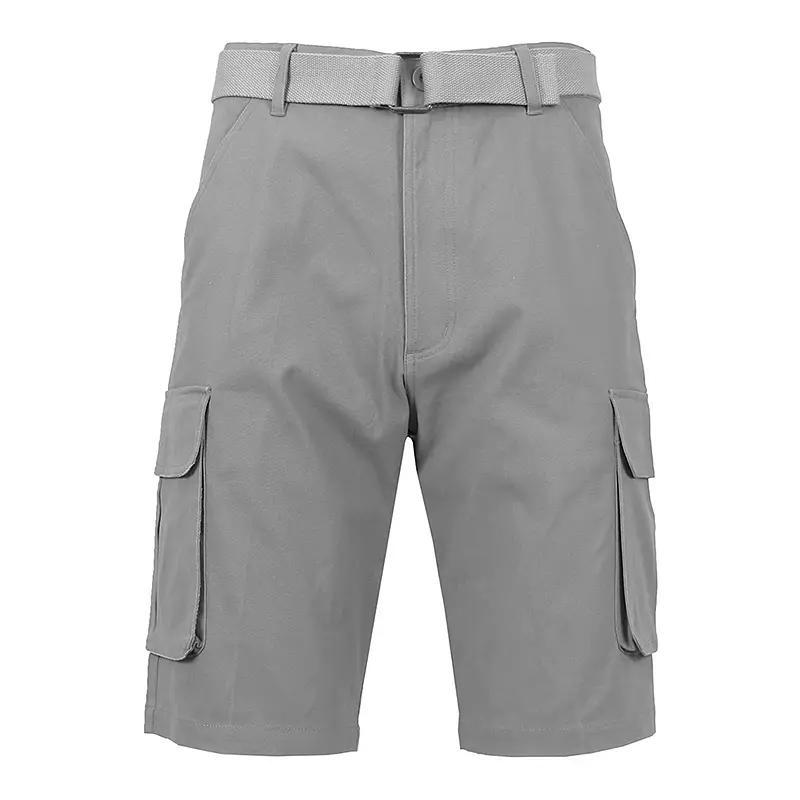 Mens Blu Rock Slim Fit Stretch Cargo Shorts With Belt Product Image