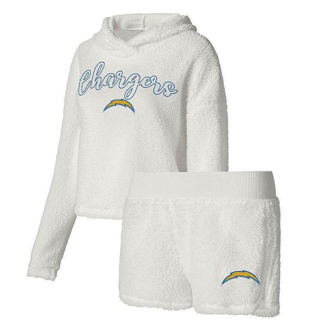 Womens Concepts Sport Los Angeles Chargers Fluffy Pullover Sweatshirt & Shorts Sleep Set Product Image