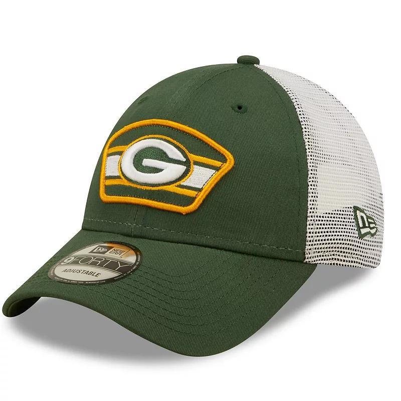 Mens New Era Green Green Bay Packers Logo Patch Trucker 9FORTY Snapback Hat - Green Product Image