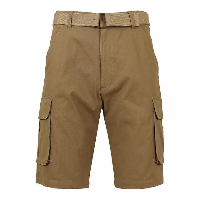 Mens Blu Rock Slim Fit Stretch Cargo Shorts With Belt Product Image