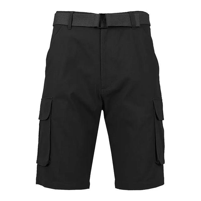 Mens Blu Rock Slim Fit Stretch Cargo Shorts With Belt Product Image