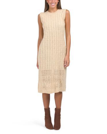 Sleeveless Crochet Sweater Dress for Women Product Image