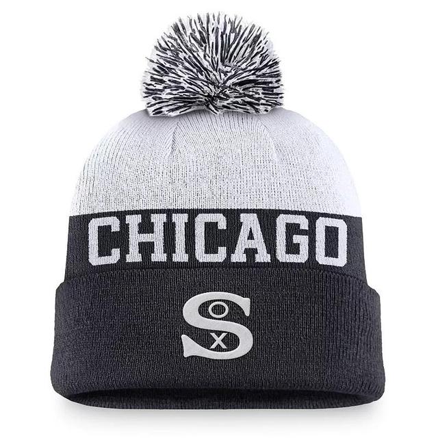 Mens Nike Chicago White Sox Rewind Peak Cuffed Knit Hat with Pom, Blue Product Image