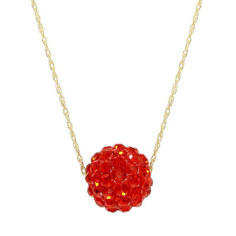 14K Gold White Crystal Necklace, Womens Red Product Image