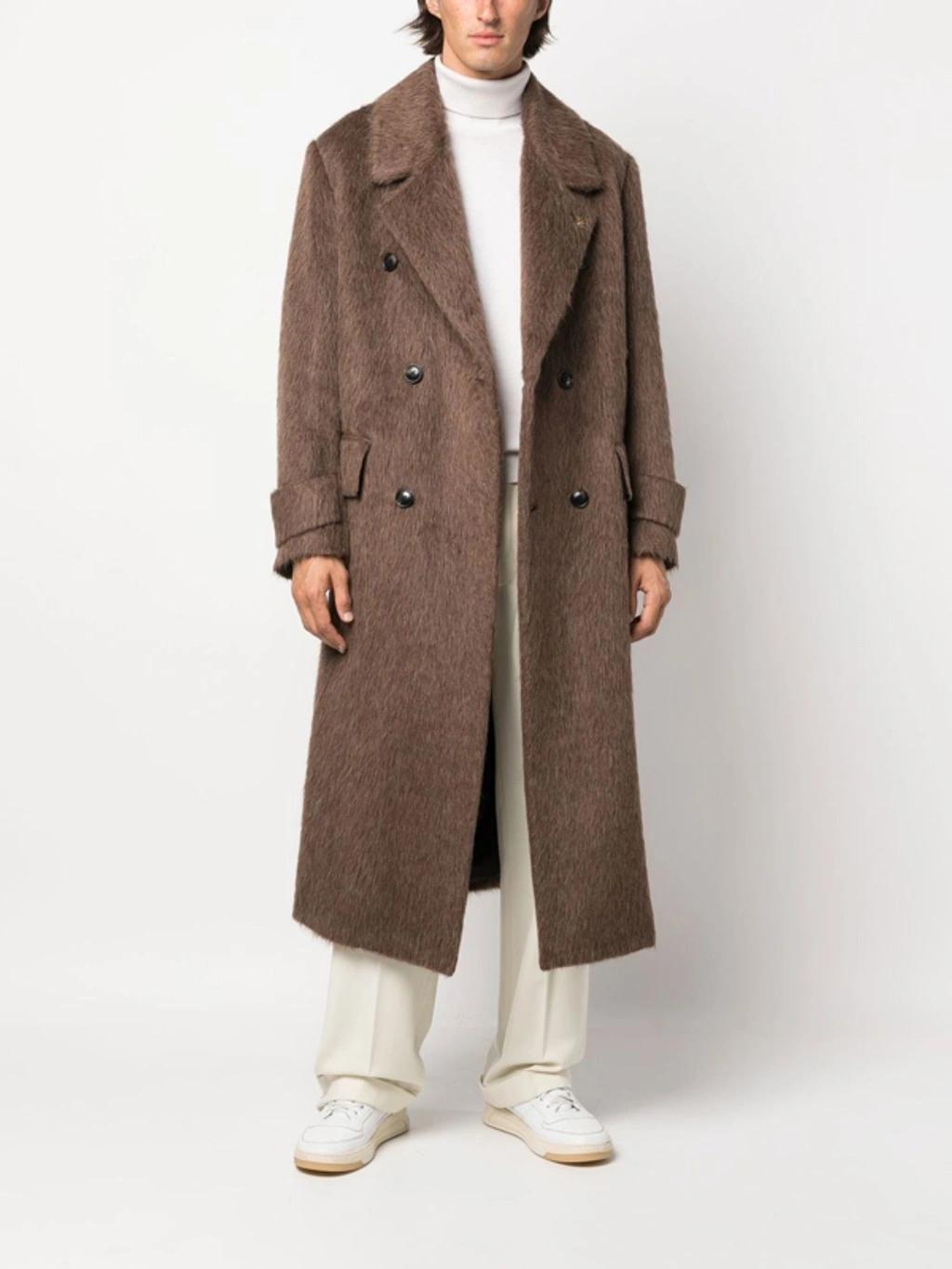 Alpaca Wool-blend Coat In Brown-alpaca Product Image