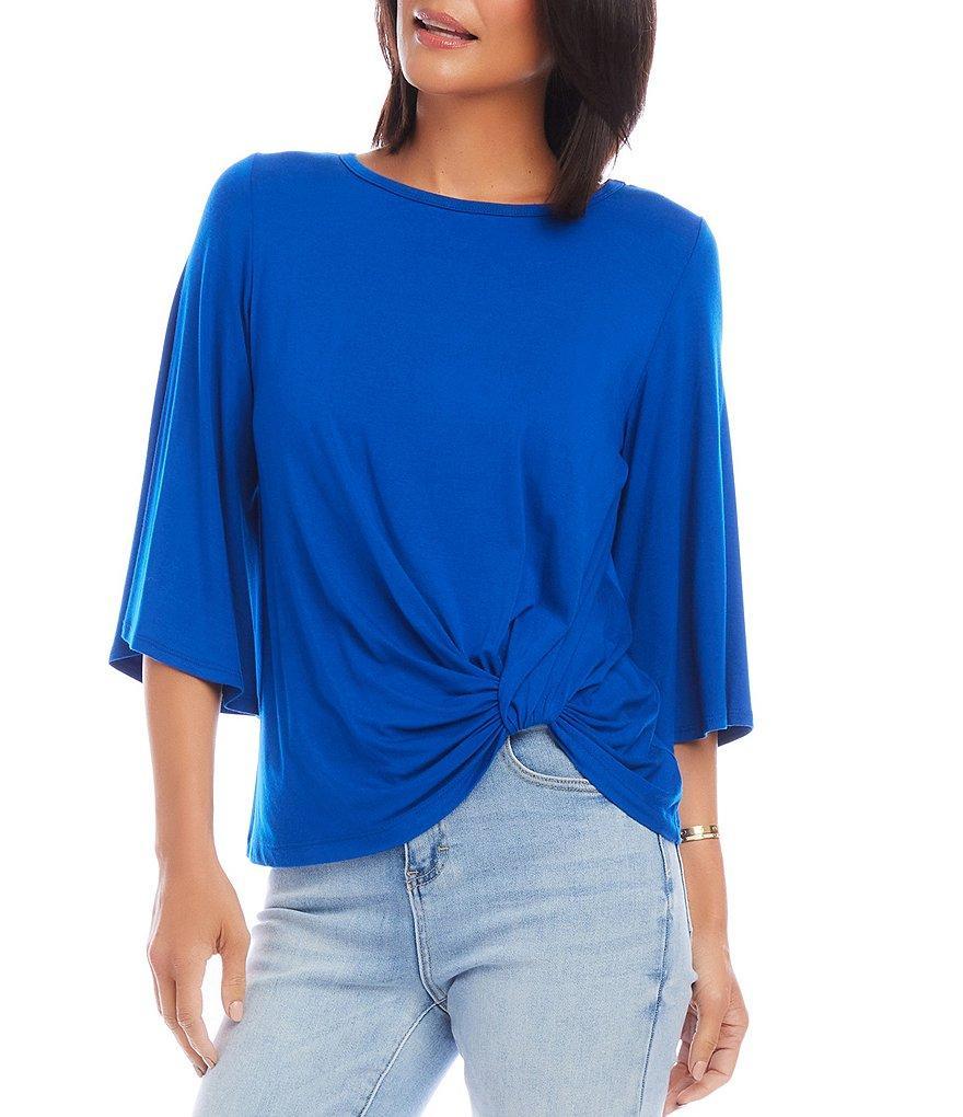 Karen Kane Knit Flare Sleeve Crew Neck Top Product Image