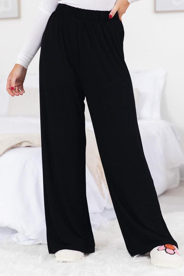 What You Have Black Flowy Lounge Pants Product Image