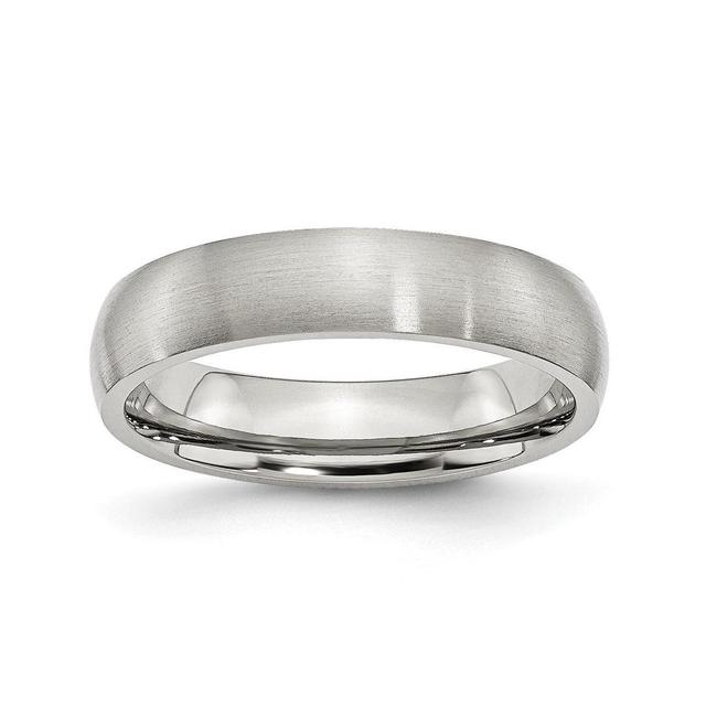 Chisel Stainless Steel Brushed 5mm Half Round Band Ring Product Image