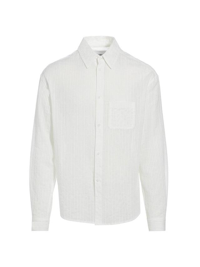 Mens Striped Cotton Button-Front Shirt Product Image