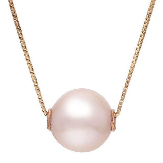 PearLustre by Imperial 14Kt Rose Gold Pink Freshwater Cultured Pearl Solitaire Necklace, Womens 14k Pink Product Image