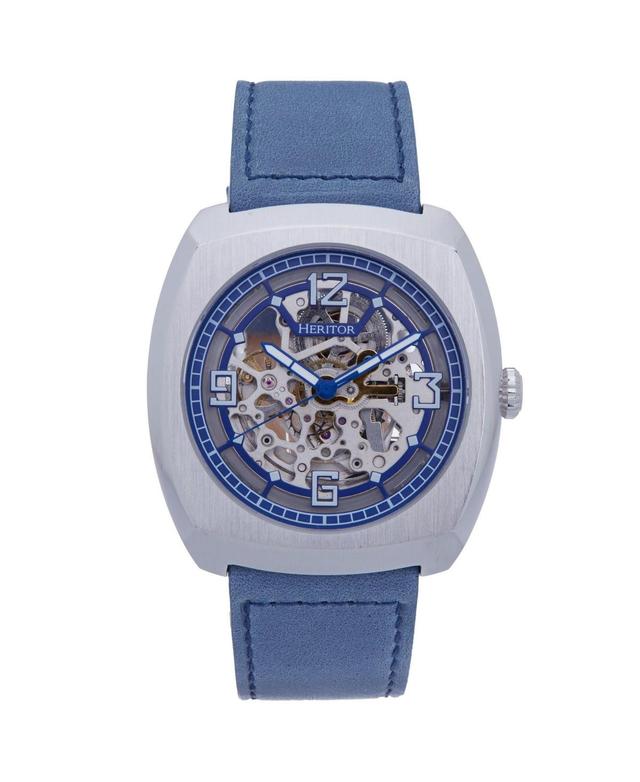 Men's Heritor Automatic Gatling Skeletonized Leather-Band Watch, 0 Product Image