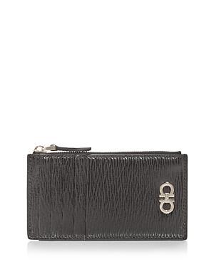 FERRAGAMO Revival Double Gancio Bicolor Zip Card Case Product Image