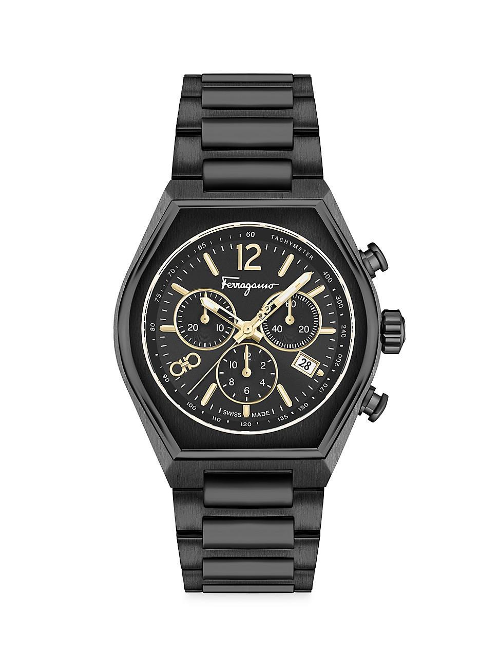 FERRAGAMO Tonneau Chronograph Bracelet Watch, 42mm Product Image