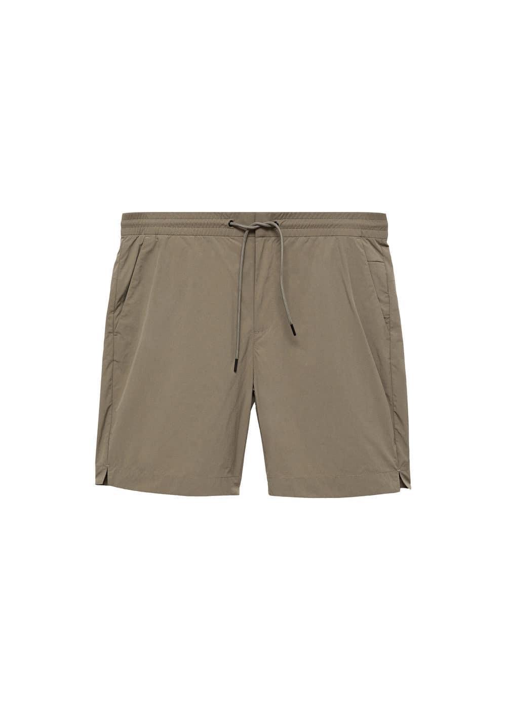 MANGO MAN - Water repellent drawstring Bermuda shorts khakiMen Product Image