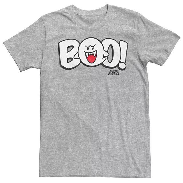 Mens Super Mario Bros Boo Logo Tee Athletic Grey Product Image