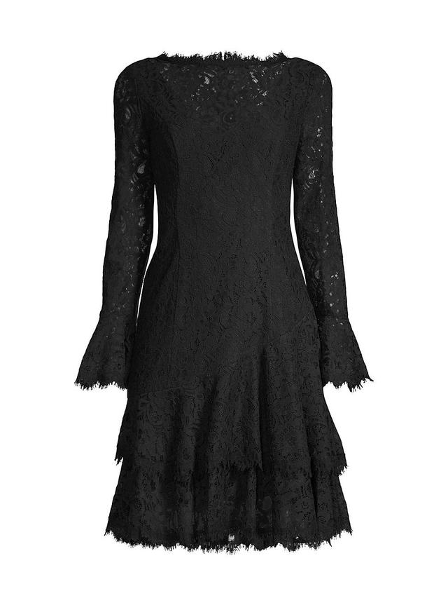 Shani Long Sleeve Tiered Lace Dress Product Image