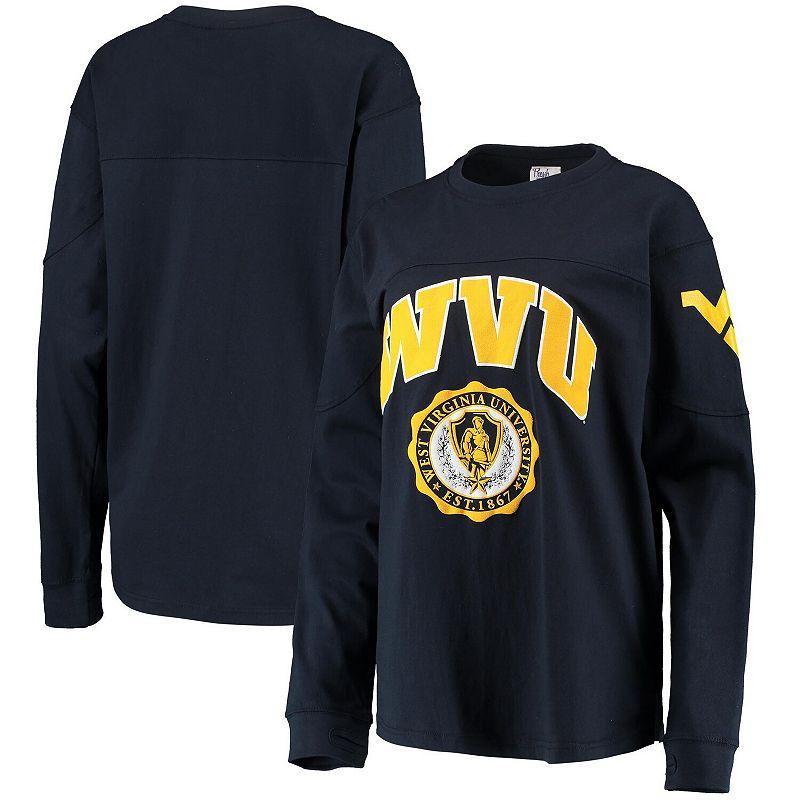 Womens Pressbox West Virginia Mountaineers Edith Long Sleeve T-Shirt Blue Product Image