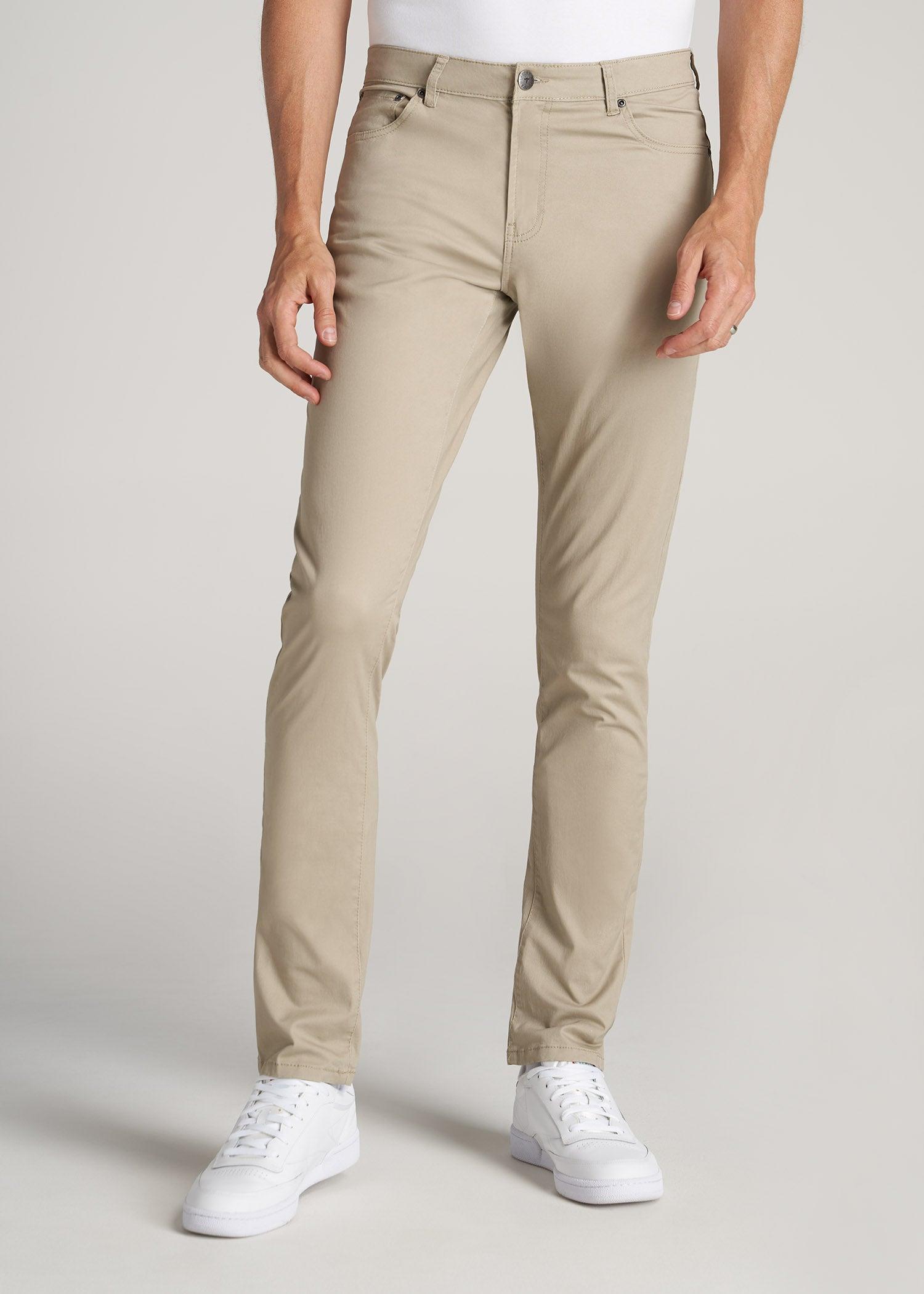 Carman TAPERED Fit Five Pocket Pants for Tall Men in Desert Khaki Product Image