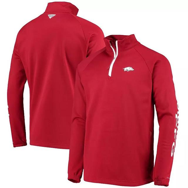 Mens Columbia Cardinal Arkansas Razorbacks Terminal Tackle Fleece Raglan Omni-Shade Quarter-Zip Jacket Product Image