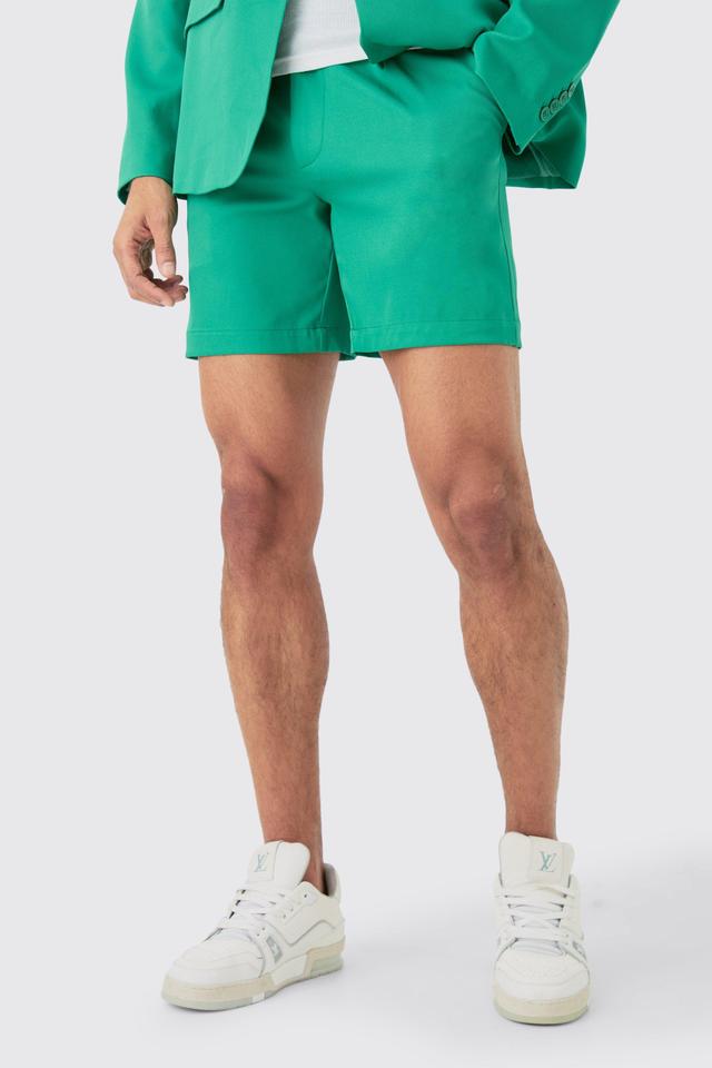 Mens Green Mix & Match Tailored Shorts, Green Product Image