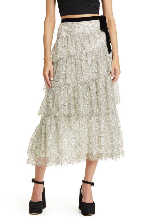 LoveShackFancy Merado Tiered Lace Maxi Skirt Product Image