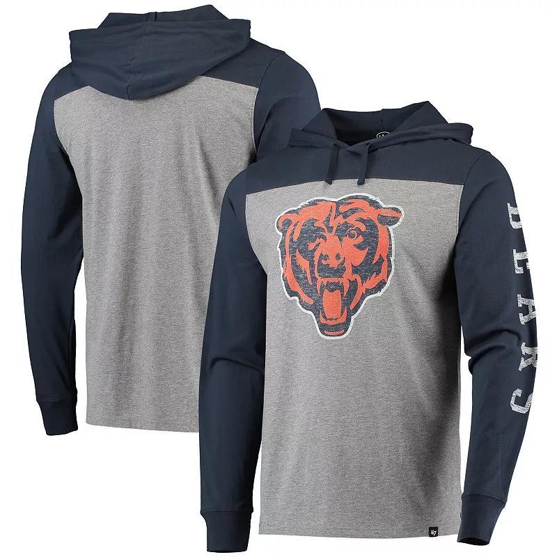 Mens 47 Heathered Gray/Navy Chicago Bears Franklin Wooster Long Sleeve Hoodie T-Shirt Product Image