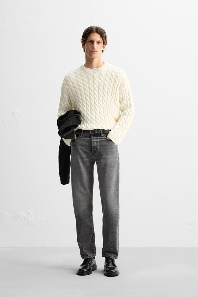 TEXTURED CABLE KNIT SWEATER Product Image