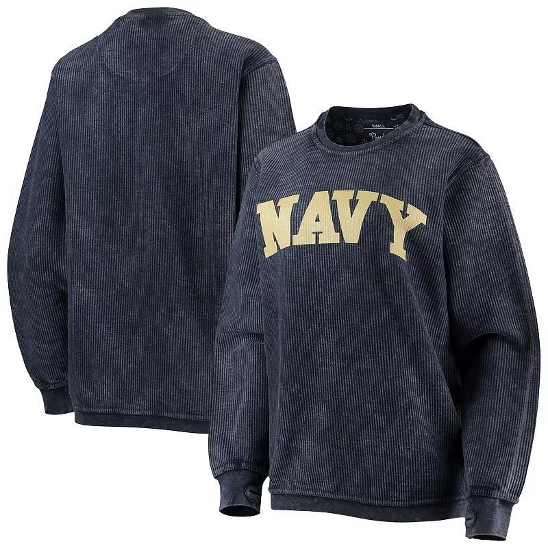 Womens Pressbox Midshipmen Comfy Cord Vintage Wash Basic Arch Pullover Sweatshirt Blue Product Image