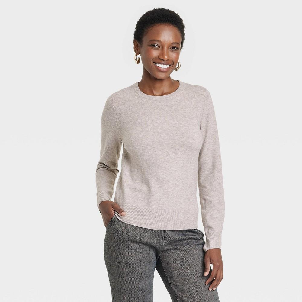 Womens Crewneck Pullover Sweater - A New Day Mauve XL Product Image