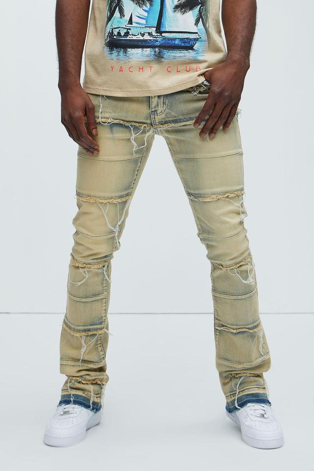 Go Out Frayed Stacked Skinny Flare Jeans - Vintage Wash Product Image